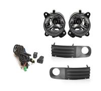 KIFWGIH Fendinebbia Per VW Per Transporter Per T5 Per Multivan Per Caravelle 2003-2010 Kit Cablaggio Interruttore Griglia Coprilampada Nero A LED Fendinebbia Auto Faretti(1 set halogen)