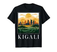 Kigali Ruanda Skyline Vintage Retro Africano Viaggi Art Maglietta