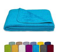 KiGATEX Coperta estiva e copriletto in spugna, 150 x 200 cm, 100% cotone, certificata Oeko-TEX, lavabile, morbida e traspirante, colore: Oceano