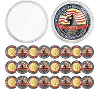 Kigeli 24 monete da sfida militare patriottiche con scatola protettiva, grazie per il tuo servizio, regalo per veterani, apprezzamento commemorativo dell'esercito, monete militari per veterani, regalo