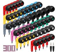 Kigeli Confezione da 300 auricolari con cavo, per aule e bambini, colorati, con jack da 3,5 mm, per laptop, materiale scolastico e biblioteca, senza microfono (nero puro)