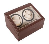KigerNee Caricatore automatico a 10 scomparti, design vintage, MDF/PU/vetro, silenzioso, per la raccolta di orologi, display gioielli (31 x 24 x 18 cm)