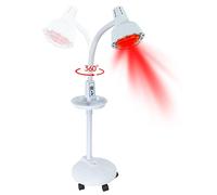 KigerNee Lampada a luce rossa a infrarossi, 275 W, 10 marce, girevole a 360°, con timer, telecomando, regolazione in altezza e 5 rotoli, per la terapia professionale della luce rossa per la schiena