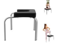 KigerNee Sgabello da yoga, con telaio in legno e cuscinetti in poliuretano, per alleviare la fatica, equilibrio, carico 100 kg, sicuro e stabile per principianti (nero)