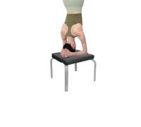 KigerNee Sgabello da yoga per testiera da yoga, portata 100 kg, con pelle PU e tubo in acciaio, risparmio di spazio per casa/studio, incluso blocco yoga e poster, sicuro e stabile per principianti