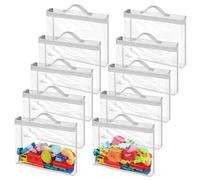 Kigift 10 sacchetti grandi in PVC con cerniera, 33 x 31 x 8 cm, impermeabili e riutilizzabili
