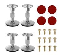 Kigift 4 piedini regolabili di livellamento, 50-70 mm, in metallo argentato, con accessori di montaggio, piedini autolivellanti per tavoli, armadi, divani, letti