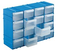 Kigima Cassettiera portaminuteria 16 scomparti 22x15x8cm (Blu)