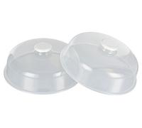 Kigima coperchi per microonde con Manico e Ventilazione (Trasparente, Coperchio DM 24,5cm (2 Pz))