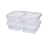 Kigima Meal Prep - Confezione da 2 contenitori per alimenti con 2 scomparti da 2,4 l - Riutilizzabili con coperchio ermetico - Contenitori per alimenti in plastica senza BPA - Adatti per il lavaggio