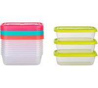 Kigima Mini-contenitore per congelatore contenitore per alimenti colorato (0,58l Rettangolare (12 Pz))