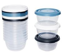 Kigima Mini contenitori per congelatore, rotondi, multicolori, 12 x 0,25 l, con coperchio ermetico, contenitori con coperchio, contenitore da cucina, per Mealprep e organizzazione,