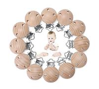 Kigniote 12 pezzi ciuccio clip di legno, bambino ciuccio catena clip ciuccio clip impedisce cadere o perdere il ciuccio ciuccio catena accessori per il fai da te ciuccio catena Crafting