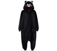 Kigurumis Tutina Adulto Cartone Animato Animale Orso Pigiama Bello Divertente Casual Nero Vestito da Festa Inverno Caldo Tuta M Kumamon