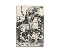 KIHENE Albrecht Durer Opere d'arte del pittore - San Giorgio e il drago) Stampa Poster Opere D'arte Stampa Quadro Quadro Quadro su Tela Regalo Decorazione Case Decorativa 30 x 45 cm