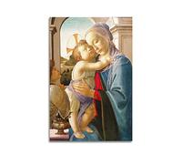 KIHENE Sandro Botticelli Paintings Artworks - (Madonna col Bambino con un Angelo) Poster Wall Art Quadro Quadro su tela Stampe per camera da letto, soggiorno, 20 x 30 cm