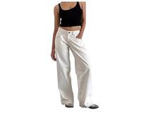 KIHFSODN Jeans a gamba dritta Y2k da donna, vita bassa, elasticizzati, pantaloni larghi in denim casual, pantaloni larghi per il tempo libero streetwear