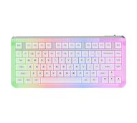 KiiBoom Jade75 75% CNC+UV Resin Molding Tastiera Meccanica con RGB, BT5.0/USB-C/2.4 GHz Tastiera Wireless Gaming Tastiera, QMK&VIA Programmabile, Hot Swappable per Windows/Mac/Linux (trasparente)