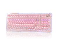 KiiBoom Phantom 98 Crystal - Tastiera meccanica da gioco, tastiera trasparente con retroilluminazione RGB, sostituibile a caldo, con tasti trasparenti, 3 modalità wireless, batteria 8000 mAh, NKRO per