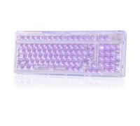 KiiBoom Phantom 98 Hot Swappable Crystal Gasket-Mounted Mechanical Keyboard, Triple Mode NKRO Gaming Keyboard con RGB, Clear Keycaps, batteria da 8000 mAh per Win/Mac (viola)
