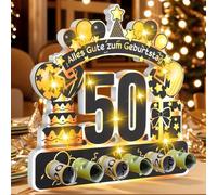 kiimiipa 50. Regalo di compleanno, 50. Compleanno, uomo e donna, con catena di luci a LED, regalo per 50 compleanni, 50 anni, regalo di compleanno, regalo per soldi da tavolo (50)