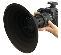 Kiimiles Ultimate - Paraluce a cono in silicone anti-riflesso, reversibile, pieghevole, si estende su qualsiasi obiettivo, per fotocamera (misura media) (diametro interno grande: 60 mm)