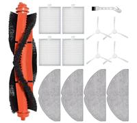 KiimSin 14 Pezzi Ricambio per Xiaomi S20 Accessori per Robot Aspirapolvere, 1 Spazzola Principale, 4 Panni per mocio di ricambio, 4 Filtro di ricambio, 4 Spazzole Laterali,1 Spazzola per la pulizia