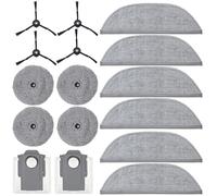 KiimSin Accessori per Roborock S8 Maxv Ultra parti di ricambio del robot aspirapolvere, 6 panni, 4 panni bordi, 2 sacchetti,4 spazzole laterali