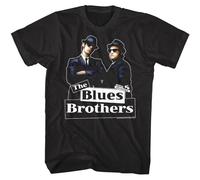 KIINMY Movie Merchandise Blues Brothers Men’s T-Shirt Elwood And Jake Blues BlackXX-Large