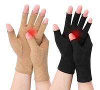 Kiiwah 2 Paia Guanti a Compressione per Artrite Donna e Uomo, Guanti Artrite Senza Dita, Guanti per Artrosi alle Mani Riducendo il Dolore Tunnel Carpale, Reumatoide, Tendinite, Malattia di Raynaud