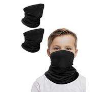 Kiiwah 2 Paia Scaldacollo Magro per Ragazzo Ragazza, Multifunzione Scalda Collo Antivento Sciarpa Copricollo per Sport All'Aperto (Nero)