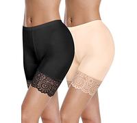 Kiiwah 2 Pezzi Pantaloncini di Sicurezza Pantaloncini Sottogonna di Pizzo Intimo Legging in Breve per Donne Ragazze (4XL)