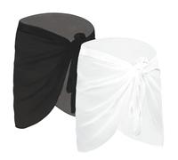 Kiiwah 2 Pezzi Pareo Mare Donna, Spiaggia Sarong Coprire Gonne, Bikini Coprire Multiuso Beach Wrap, Copricostume Corto del Chiffon per Vacanza Party Beachwear