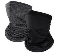 Kiiwah 2 Pezzi Scaldacollo Multifunzione, Antivento Scaldacollo per Uomo Donna, Elastico Copricollo Paracollo Sportivo Sciarpa Tubolare Maschere Scalda Collo per Corsa Sci Ciclismo Motoc