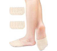 Kiiwah 4 Paia Mezze Calze in Cotone Donne, Mezze Calze Invisibili Antiscivolo, Calzini Half Socks per Ballerine con Tacchi Alti - Nuda