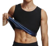 Kiiwah Canottiera Dimagrante da Sauna Uomo, Gilet Sauna Riscaldamento, Sudore Camicia Sauna Traspirante Gilet Dimagrante Uomo per la Perdita di Peso, Fitness e Allenamento