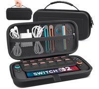 Kiiwah Custodia per Nintendo Switch 2 2025, Borsa da Viaggio con 12 Cartucce di Gioco, Cover Portatile Protettiva per Switch 2, Case Rigido per Switch 2 Console e Accessori, Nero