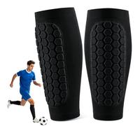 Kiiwah Parastinchi da Calcio 1 Paio Nero con Cuscinetti a Nido d'Ape e Imbottitura EVA - Traspiranti, Antiscivolo, Antishock Manica Protettiva per Polpacci adatti per Bambini, Gioventù e Adulti