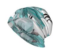 KIJ Acquerello di Rose Blu e Verdi, Cuffia da Notte, Copricapo Chemioterapia, Berretto Morbido, Berretto da Corsa Morbido e Leggero per Uomo e Donna