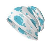 KIJ Carine Balene Blu, Cuffia da Notte, Copricapo Chemioterapia, Berretto Morbido, Berretto da Corsa Morbido e Leggero per Uomo e Donna