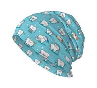 KIJ Denti dentali Blu, Cuffia da Notte, Copricapo Chemioterapia, Berretto Morbido, Berretto da Corsa Morbido e Leggero per Uomo e Donna