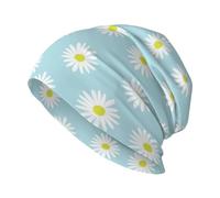 KIJ Graziosi Fiori di Margherita Blu, Cuffia da Notte, Copricapo Chemioterapia, Berretto Morbido, Berretto da Corsa Morbido e Leggero per Uomo e Donna