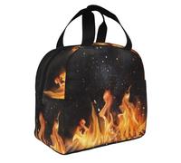 KIJ Modello di griglia a carbone fiammeggiante, Borsa per il pranzo, Porta pranzo, Riutilizzabile, Isolante, Facile da pulire per lavoro, picnic, campeggio