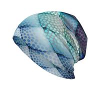 KIJ Motivo Geometrico Blu Navy, Cuffia da Notte, Copricapo Chemioterapia, Berretto Morbido, Berretto da Corsa Morbido e Leggero per Uomo e Donna