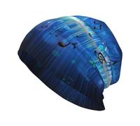 KIJ Nota Musicale Blu, Cuffia da Notte, Copricapo Chemioterapia, Berretto Morbido, Berretto da Corsa Morbido e Leggero per Uomo e Donna