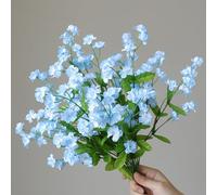 KIJING 6 fiori artificiali nontiscordardime, steli floreali artificiali per composizioni in seta, bouquet da vaso per matrimoni per la decorazione della casa (blu)