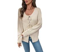 KIJSKKOPO Cárdigans De Punto De Otoño para Mujer, Chaqueta De Suéter De Punto con Cable, Cuello Redondo Y Manga Larga Color Albaricoque, Abrigo De Transición Holgado Y Cálido Informal, Tops De