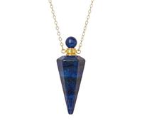 KIJSKKOPO Collana con Bottiglia Di Profumo A Cono In Pietra Naturale, Pendente con Diffusore Di Oli Essenziali Reiki Esagonale A Punta Dei 7 Chakra, Collana Di Pietre Preziose Energetiche Di Cr