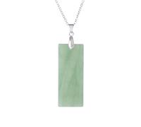 KIJSKKOPO Collana Con Ciondolo Rettangolare In Pietra Naturale, Collana Con Ciondolo Chakra Con Preziosa Energetica Howlite Reiki, Regalo Per Donne E Uomini, Avventurina Verde Per La Mamma