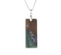 KIJSKKOPO Collana Con Ciondolo Rettangolare In Pietra Naturale, Collana Con Ciondolo Chakra Con Preziosa Energetica Howlite Reiki, Regalo Per Donne, Uomini E Sua Madre, Agata Indiana